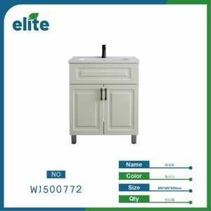 Elite Bathroom Cabinet 600x460x850mm With Ceramic Basin Traditional Style Floor Standing Ivory White - Product Image 1