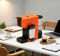 Machine à café électrique manuelle à capsules en plastique avec réservoir à lait pour cappuccino et latte