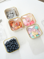 Plateau de rangement à 4 compartiments pour fruits, noix et collations, idéal pour les fêtes et mariages, avec couvercle en plastique
