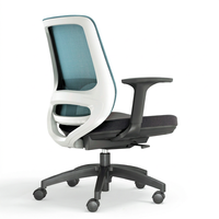 Chaise de bureau ergonomique en maille, réglable en hauteur, pivotante, avec accoudoirs et fonction d'inclinaison pour espaces de travail