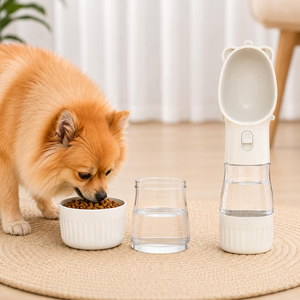 New Release Portable Travel Drinking Bottle Heat Resistance Water Bottle with Food Container for Dog <b>Cat</b> - Product Image 2