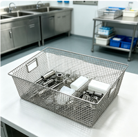 Panier en maille métallique rectangulaire verrouillable en acier inoxydable SUS304 durable, empilable, avec loquet