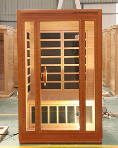 Saunas <span class=keywords><strong>Hammam</strong></span> d'intérieur pour <span class=keywords><strong>2</strong></span>-3 <span class=keywords><strong>personnes</strong></span> Sauna infrarouge lointain à faible CEM avec 6 radiateurs en carbone Éclairage de chromothérapie Ioniseur d'oxygène - Product Image 1