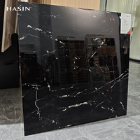 Prix d'Usine Carrelage de Sol en Porcelaine Marbre Noir 60x60, Poli Émaillé, Carrelage Sol 600x600 pour Salon, Carreaux Porcelanato