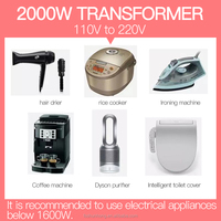 Transformateur de puissance monophasé Shunhong 2000VA à enroulement en aluminium, convertisseur de tension élévateur 110V 220V, certifié CE ROHS pour usage domestique