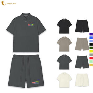 <span class=keywords><strong>Polo</strong></span> estiva da uomo in cotone con T-Shirt grafica con Logo personalizzato e Shorts-abbigliamento uomo personalizzabile - Product Image 1