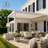 Pergola à lames orientables en aluminium sur mesure, structure d'ombrage extérieure imperméable pour jardin, terrasse, patio
