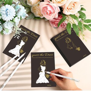 Set Gioco Indovina la Vestito per Addio al Nubilato, Carte Nere in Carta Kraft Rustica con Matite per Divertenti Attività di Addio al Nubilato <span class=keywords><strong>e</strong></span> Feste per Ragazze - Product Image 4