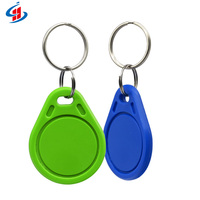 Étiquette de porte-clés de contrôle d'accès de proximité en gros 125KHz LF TK4100 T5577 / 13.56MHz F08 porte-clés RFID réinscriptible