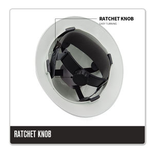 Casco ligero blanco sin ventilación de ala completa con suspensión de trinquete ajustable de 4 puntos - Product Image 6