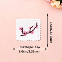 Patch brodé motif oiseau et fleur de prunier, thermocollant ou à coudre, pour vêtements, jeans, vestes, sacs, décoration DIY
