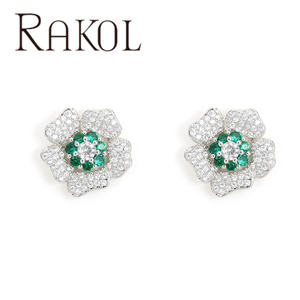 Rakol EP6129 nouvelle Rose rouge déclaration bijoux fleur mariée mariage mode boucles d'oreilles - Product Image 6