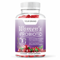 Compléments alimentaires en gommes probiotiques pour femmes OEM/ODM, soutien féminin, bonbons gommes pour la santé des femmes avec 3 milliards d'UFC de probiotiques féminins
