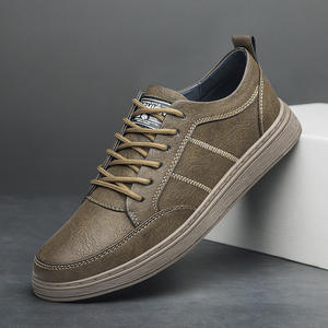 Chaussures décontractées pour hommes avec bande élastique, chaussures en cuir surdimensionnées, chaussures de sport décontractées confortables et respirantes en cuir de vachette pour hommes - Product Image 3