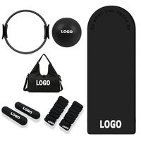 Ensemble d'équipements de studio de Pilates avec logo personnalisé, ballon de yoga, anneaux de musculation, tapis de yoga en silicone, kit d'accessoires de Pilates en fonte