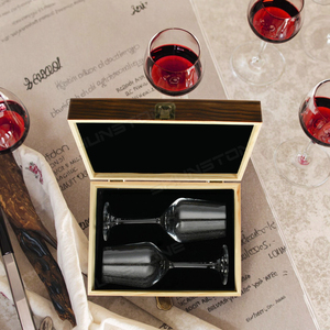 Shunstone Loodvrij Kristal 12oz Herbruikbare Wijnglazen Giftset 2 Lange Steel Luxe Houten Geschenkdoos Verjaardagscadeau voor Mannen en Vrouwen - Product Image 3