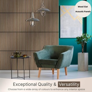 Panel Acústico Moderno de Listones con Chapa de Madera, 2400*600mm, Paneles Acústicos de Gran Tamaño para Absorción de Sonido, para Sala de Estar, Fondo de TV - Product Image 6