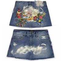 Nouveautés L1010 - Ensemble deux pièces été 2026 : Crop Top Designer et Jupe en Jean pour Femme