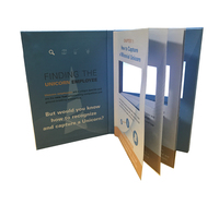 Carte vidéo en dossier de 7 pouces avec brochure pliable A4/A5 Carte postale en papier mémoire 2G/4G/8G avec écran LCD