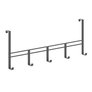 MetalTex - Perchero Colgante para Puerta con 5 Ganchos, Color Gris, de Metal, para Guardar Abrigos, Bolsos, Toallas, para Uso en Baño y Cocina - Product Image 1