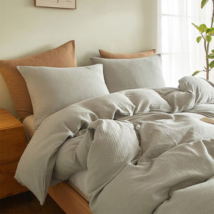 Chaud populaire <span class=keywords><strong>meilleur</strong></span> prix 100% coton gaze housse de <span class=keywords><strong>couette</strong></span> ensemble personnalisé 3 pièces literie géométrique solide Double taille mousseline <span class=keywords><strong>couette</strong></span> - Product Image 4