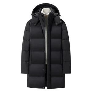 Unisex lungo impermeabile chiusura con cerniera con cappuccio Puffer Parka cappotti invernali per uomo caldo capispalla per il freddo - Product Image 2