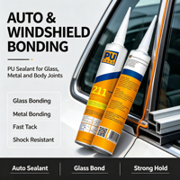 Adhésif pour pare-brise en polyuréthane PU noir 600 ml, colle pour verre automobile imperméable