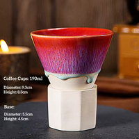 Tasse à expresso en céramique de 190 ml, forme entonnoir avec base carrée en grès, personnalisable avec logo