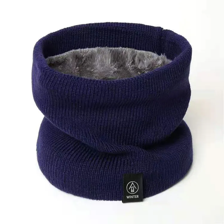 Sciarpa invernale a doppio strato in pile a maglia con collo tubolare più caldo sciarpa invernale con girocollo lavorato a maglia