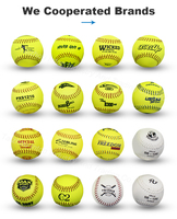 Ballons d'entraînement de softball personnalisés en cuir PU de 12 pouces, haute qualité, prix abordable, pour lancer, frapper et l'entraînement au battement