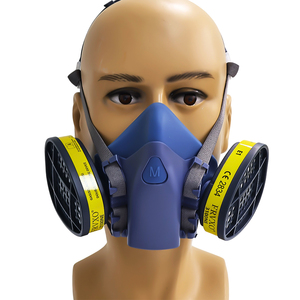 <span class=keywords><strong>Masque</strong></span> demi-visage en caoutchouc pour pulvérisation de peinture, protection contre la poussière, filtre à oxygène, <span class=keywords><strong>masque</strong></span> à gaz à réservoir unique - Product Image 1