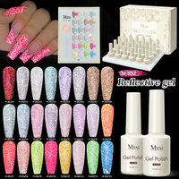 Vernis à ongles gel transparent Mxsi 24 couleurs, effet gelée, couleur chair rose nude, UV Soak Off, gel de nail art jade 15ml, marque privée