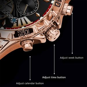 Reloj <span class=keywords><strong>de</strong></span> Pulsera POEDAGAR 1410 Casual con Movimiento Mecánico Automático Tourbillon, Correa <span class=keywords><strong>de</strong></span> Acero Inoxidable, Fase Lunar, Reloj para Hombre - Product Image 6