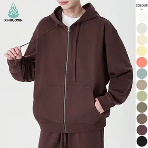 ODM/OEM wholesale plus size men's cotton hoodies full zip up sweatshirt custom print embroidery logo unisex hoodie for man