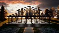 Tente d'atrium transparente en acrylique avec structure en alliage d'aluminium pour 300 à 1000 personnes, chapiteau extérieur pour mariages, tentes à structure noire pour événements