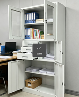 Armoire de rangement métallique robuste à 3 tiroirs, classeur à roulettes, glissières à billes, verrouillage central, revêtement poudré, personnalisable OEM