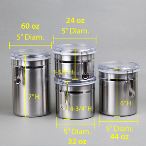 Ensemble de 4 vases en acier inoxydable, avec couvercle hermétique et pince de verrouillage à Surface en Satin - Product Image 5