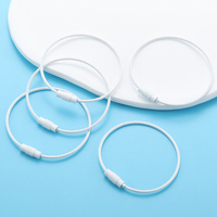 Fil d'acier inoxydable porte-clés anneau porte-clés cercle corde câble boucle extérieur Camp étiquette de bagage vis serrure Gadget V167