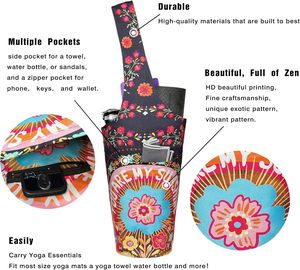 Free sample Custom Portable Reusable Cotton Canvas Cloth Foldable <b>Yoga</b> Mat Tote Shoulder Carry <b>Bag</b> With Custom Printed Logo - Product Image 3