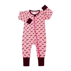 Leesourcing - Combinaison à manches longues pour bébés garçons en bambou avec fermeture éclair, étiquette privée, impression personnalisée, vêtements en bambou - Product Image 3