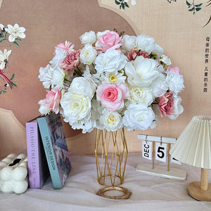 Customization <b>Artificial</b> <b>Flower</b> Ball White Peony Magnolia <b>Hydrangea</b> Centerpiece Pink Rose Mixed Arrangement Wedding Decoration - Product Image 1