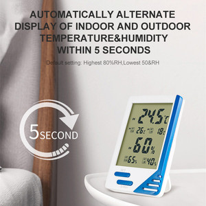 Igrometro durevole <span class=keywords><strong>termometro</strong></span> digitale per la casa interna ed esterna Display LCD Monitor di umidità e temperatura per la stanza del bambino - Product Image 5