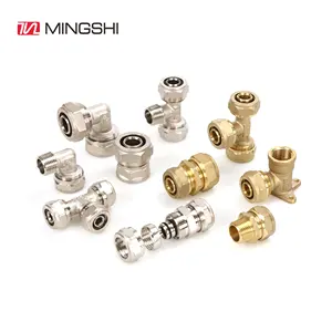 Mingshi Brass Compression Fittings With Flare AENOR Certificate For Plumbing Water And Gas Pex Pipe Brass Gas Fitting