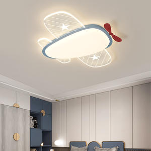 <span class=keywords><strong>Plafonnier</strong></span> d'<span class=keywords><strong>avion</strong></span> créatif pour enfants Protection des yeux à spectre complet LED moderne avec base en fer pour chambre de garçons - Product Image 3