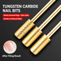 ZYZC Embouts de ponceuse à ongles en carbure doré, bord lisse et sûr pour le façonnage de la surface des ongles, manucure, prêt à être expédié