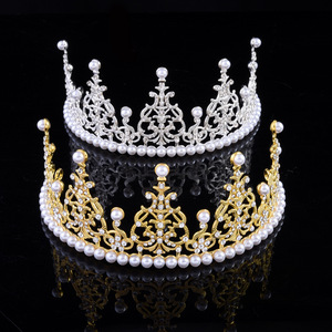 Vente flash : Grande couronne de gâteau d'anniversaire, décoration de pâtisserie, ornements, coiffe de mariée, strass, perles, couronnes, diadèmes - Product Image 1
