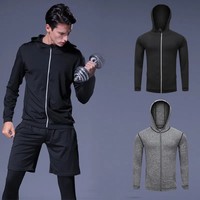 Ensemble de fitness pour homme, 5 pièces, compression, coupe ajustée, couleur unie, séchage rapide, pour la salle de sport, le basketball, la course à pied