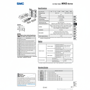 MXQ12-20BT โต๊ะสไลด์ลมนิวเมติก SMC - Product Image 1