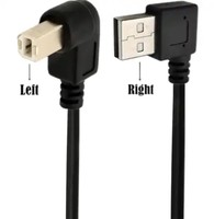 0,5 m 1m schwarz USB Typ AM Links abgewinkelter Stecker auf B Stecker rechtwinkliger Stecker USB 2.0 Druckers canner kabel für Drucker