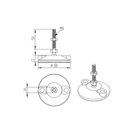 Fabricant chinois 7067 7068 7069 support de pied avec trous meubles en plastique pieds réglables pour profilé en aluminium m6 m8 m10 m12
